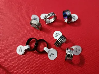 Lote de anillos de acero inoxidable