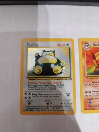 Lote 3 cartas Pokémon: Snorlax, Flareon, Electrode