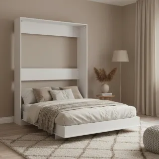Cama abatible vertical blanco Kristoff 150x200cm