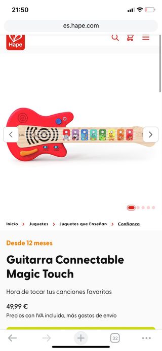 Guitarra Hape Táctil Infantil