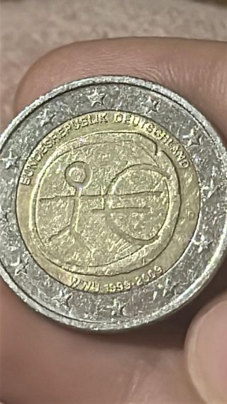 Moneta 2 euro anno 1999-2009 del 10 aniversario