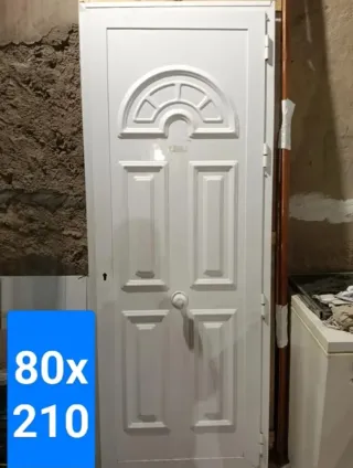 Puerta aluminio blanca 80x210