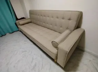 Sofá Cama Brion Lino Beige Crema