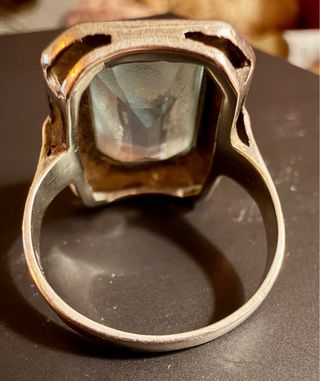 Anillo Vintage Plata 925 con grand piedra azul