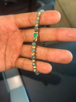 Pulsera Oro 18k Esmeralda Natural