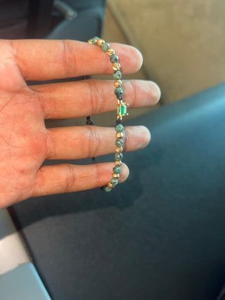 Pulsera Oro 18k Esmeralda Natural