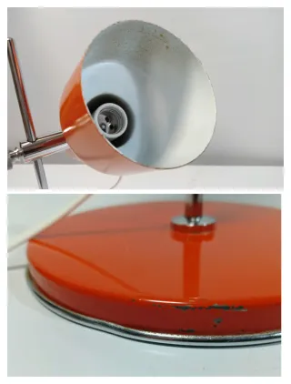 LAMPARA SOBREMESA NARANJA 70S