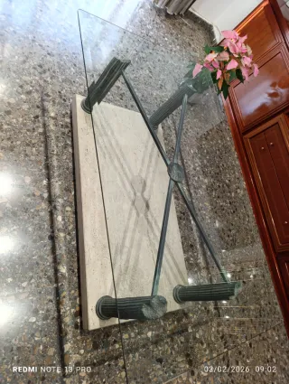 Mesa Centro Cristal y Mármol