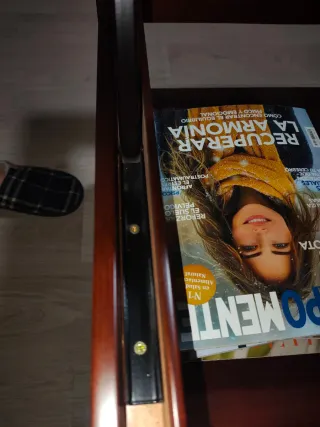 Mesa de centro madera maciza y cristal