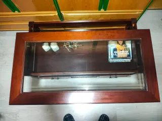 Mesa de centro madera maciza y cristal