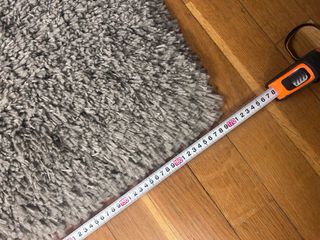 Alfombra gris pelo largo poliéster