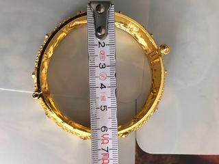 Pulsera chapada en oro con detalles turquesa