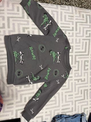 Sudadera infantil dinosaurios y patinetas