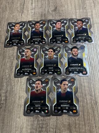 Lote 9 Cartas Topps Match Attax Chrome X