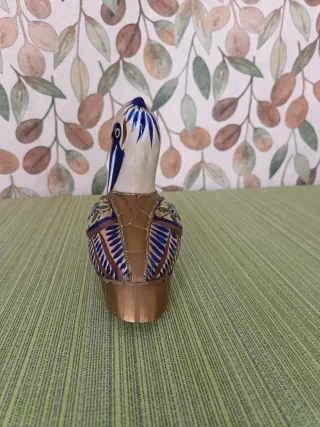 Figura Pelícano Latón y Cerámica Mexicana