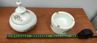 Zuccheriera e posacenere floreali