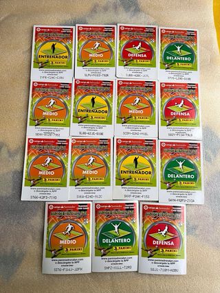 Lote cromos fútbol varios jugadores