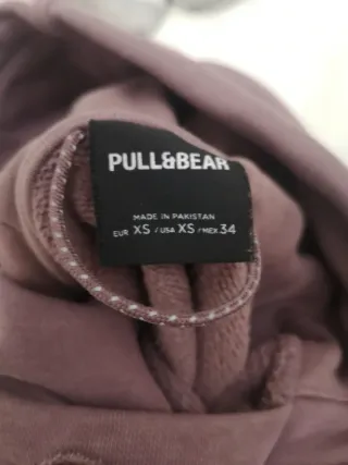 Sudadera lisa Pull&Bear Morada Capucha Talla XS