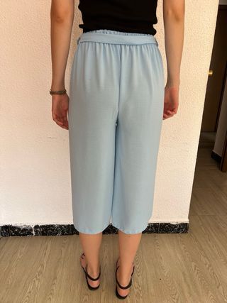 Pantalón culotte azul claro M mujer