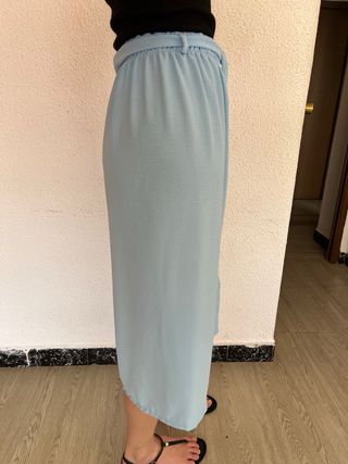Pantalón culotte azul claro M mujer