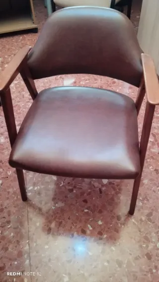 Sillón Vintage Años 60 Piel y Madera