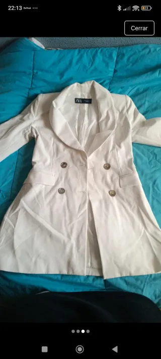Americana larga ZARA blanca