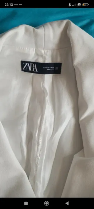 Americana larga ZARA blanca