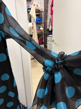 Vestido Flamenca Lunares Negro y Azul