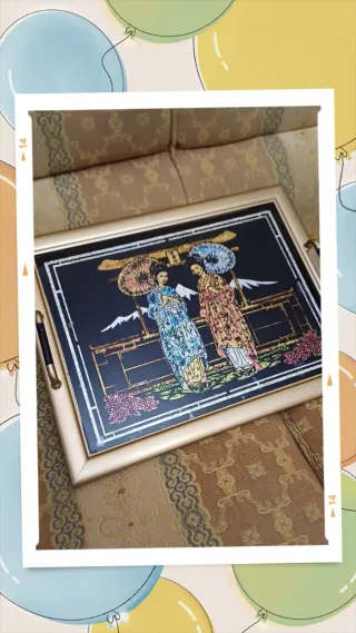 Bandeja decorativa vintage Geishas