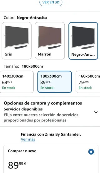 VOUNOT Toldo lateral retráctil 180x300 cm negro