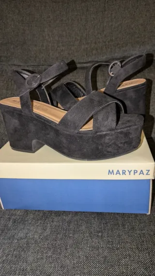 Sandalias Plataforma MaryPaz Negras T41 Nuevas