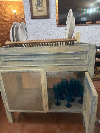 Mesa y armario auxiliar vintage