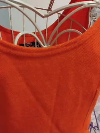 Vestido naranja retro con flores