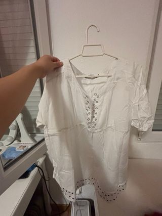 Vestido estampado lunares negro y blanco