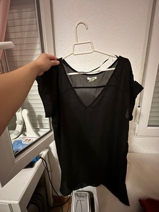 Vestido estampado lunares negro y blanco