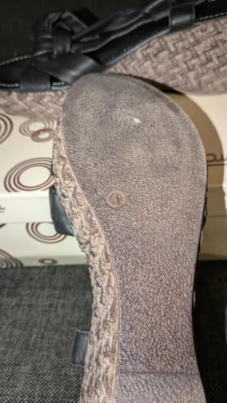 Sandalias cuña esparto negras talla 41