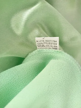 Blusa de mujer, verde menta con volantes, talla L