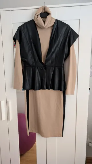 Vestido y chaleco elegante negocio M-L mujer