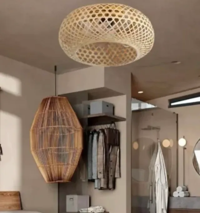 Lámpara Ventilador de Bambú