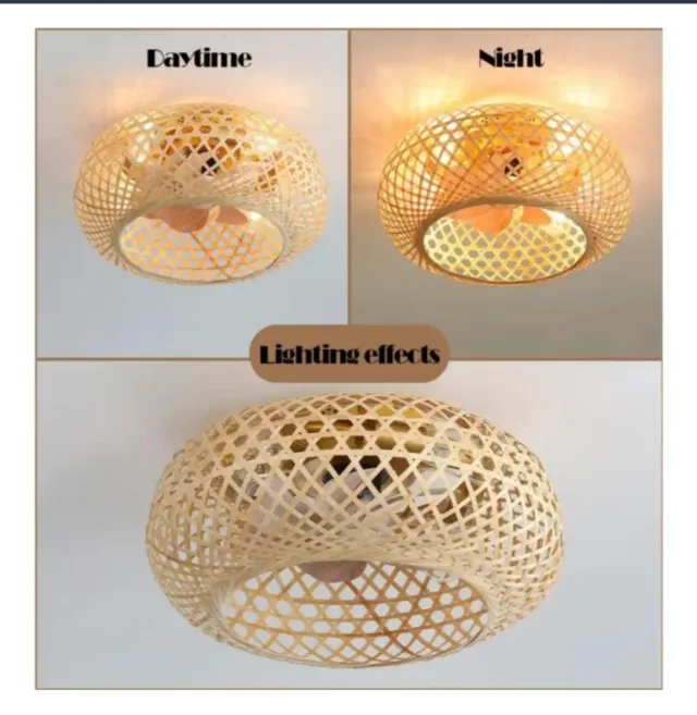 Lámpara Ventilador de Bambú