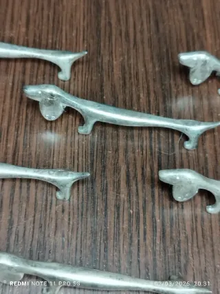6 Supporti per posate vintage a forma di salsiccia