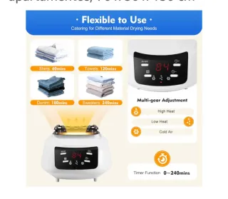 Secadora plegable 1500W con mando