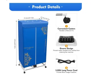 Secadora plegable 1500W con mando