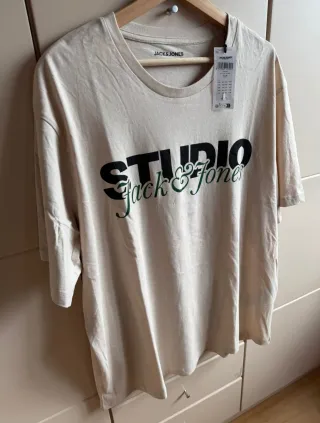 Camiseta hombre Jack&Jones XL Logo Studio Beige