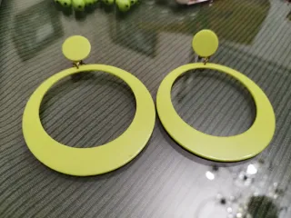 Pendientes Flamenca Verde Lima Aro Grande