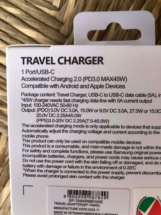 Caricabatterie Samsung 45W PD con Cavo USB-C