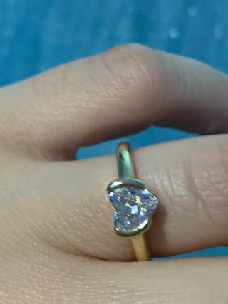 Anello oro con cuore zircone misura 9