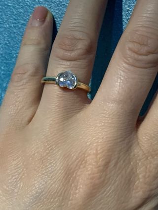 Anello oro con cuore zircone misura 9