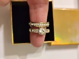 Dos anillos chapado en oro 18 k