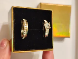 Dos anillos chapado en oro 18 k